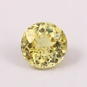 4.55 Ct Natural Flawless Ceylon Yellow Sapphire Round Loose Cut Gemstone 9x9 mm - Picture 1 of 4