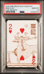 PSA 10 Gem Bon Clay 2 Of Hearts One Piece Film Gold Poker Playing Cards 2016 - Picture 1 of 2