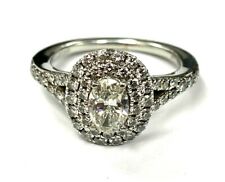 JARED Platinum Double Halo Oval & Round Diamond Engagement / Cocktail Ring