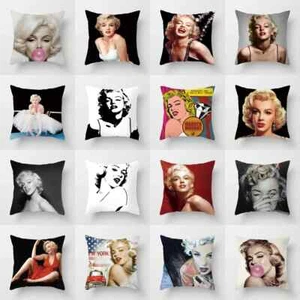 Marilyn Monroe Cushion Cover Decorative Polyester Sofa Throw Pillow Cover Retro - Picture 1 of 60