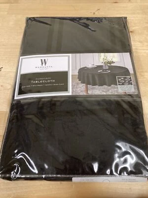 NEW Wamsutta Spill Proof 70 In Round Microfiber Tablecloth - Black - Image 1 of 3