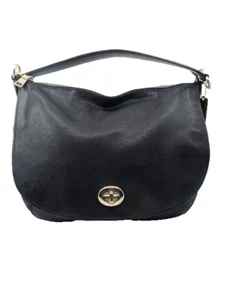 New COACH Large Pebbled Leather Saddle Bag, Handle & Detachable Strap, 12" x 12" - Picture 1 of 12