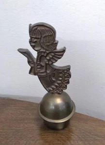 Vintage Brass Bell Singing Angel Cute Small - Picture 1 of 8