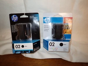 HP 02 Ink Cartridges Black Sealed C8721WN Inkjet Exp 2009/2013 Sealed - Picture 1 of 6