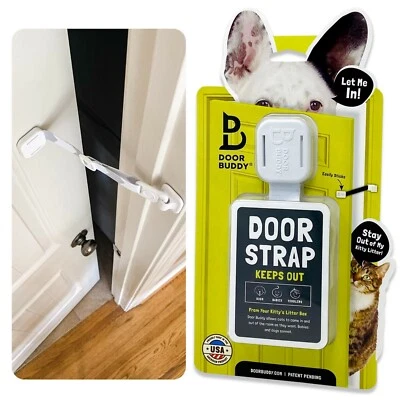 Correa de puerta Door Buddy para caja de arena para gatos a prueba de perros sin puerta para gatos, gris Foto 1 de 4