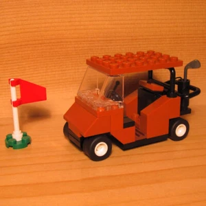 DadventureDan's CUSTOM GOLF CART DARK ORANGE for LEGO town city club golfer gift - Picture 1 of 3