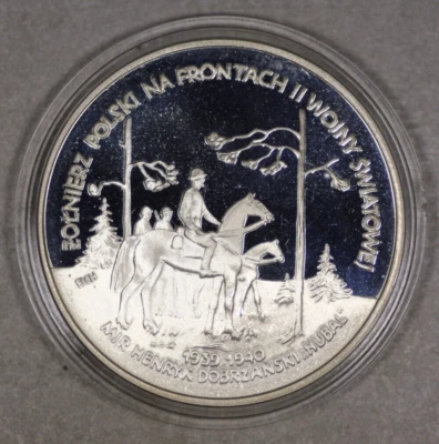 Polonia 1991 Plata 100000 Zlotych Hubal - Prueba de Caballería Sin Circular Foto 1 de 2