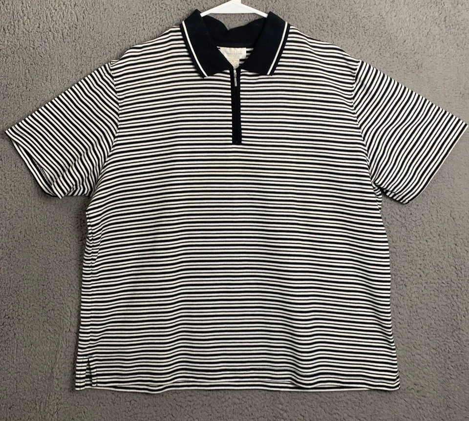 Blusa Pulôver Studio Works Feminina Preta Listrada com Zíper Gola Tamanho X-Grande - Imagem 1 de 4