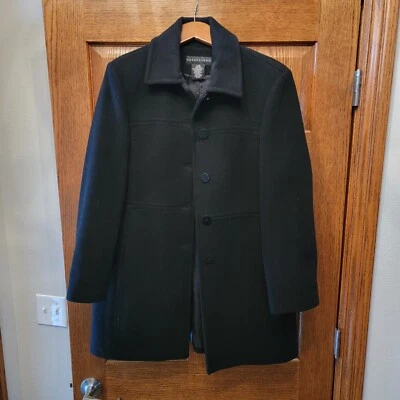 Mujer Invierno Ropa Exterior Negro Lana Guisante Abrigo Iglesia Chaqueta Muy Bonito y Limpio Foto 1 de 4