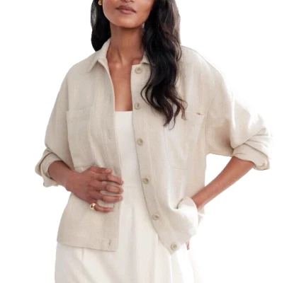 NUEVO CON ETIQUETAS Chaqueta Jenni Kayne Mezcla de Lino Georgia Talla Grande Talla Grande Calce Cuadrado Foto 1 de 4