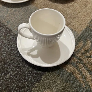 Wedgwood Windsor Set of 5 Tea Espresso Cups 3" Tall & Saucer Ribs Dots Embossed - Picture 1 of 5