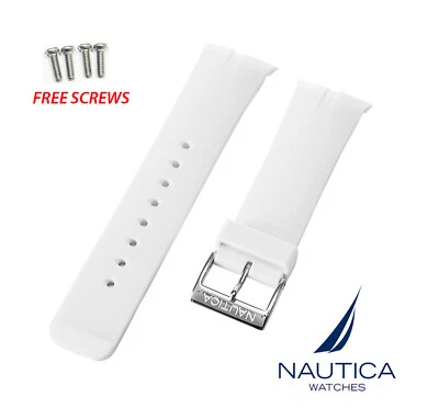 NAUTICA AUTHENTIC BAND STRAP WHITE 28mm N13531G N16575G A16575G N15651G A15651G - Image 1 of 3