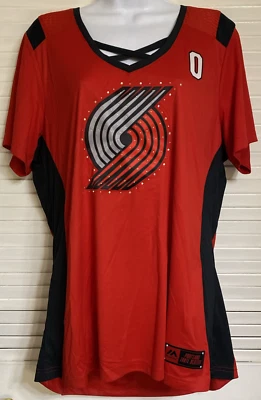 Women NBA Portland Trail Blazers Damian Illard #0 Number Shirt, XXL, Bling - Image 1 of 4
