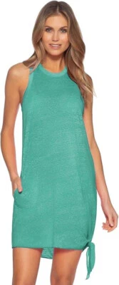 BECCA by Rebecca Virtue Beach Date High Neck Dress Cover-Up-Jasper-XS/SM - Image 1 of 2