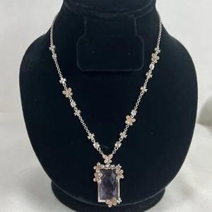 Ross Simons Necklace Sterling Silver 925 Pink Stone Butterfly 20” HSN - Picture 1 of 9