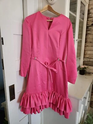 Vestido rosa vintage para mujer con gargantilla a juego hecho a mano años 60 Barbie Core Foto 1 de 4