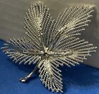 Large Beautiful Vintage Sarah Coventry Silvery Maple Leaf Brooch Pin G16