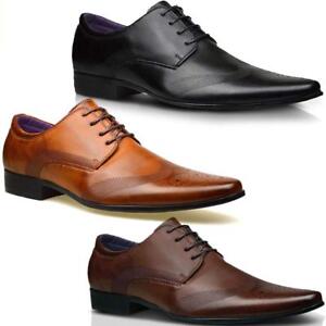 MENS FAUX LEATHER SHOES NEW ITALIAN SMART FORMAL WEDDING OFFICE PARTY SHOES SIZE