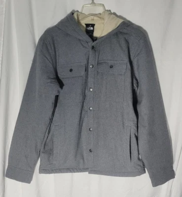 Jaqueta masculina The North Face Campshire com capuz cinza forrada Sherpa tamanho P - Imagem 1 de 4