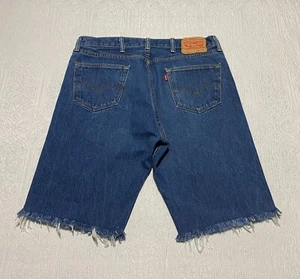 Pantalones Cortos de Jean Levis 501 Corte Dobladillo Deshilachado Para Hombres 36 Azul Denim Pantalones Cortos Botón Mosca - Imagen 1 de 9