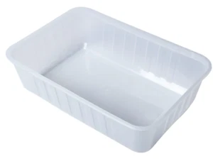 500pcs Reusable Takeaway Food Ribbed Rectangular Plastic Containers & Lids - Picture 1 of 6
