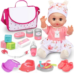 Baby Doll Care Set, Baby Doll Feeding Playset 20Pcs, Realistic Pretend Play Baby - Picture 1 of 16