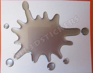 3D Sticker Decal Resin Domed Splash Adhesive Decal Silver - Bild 1 von 1