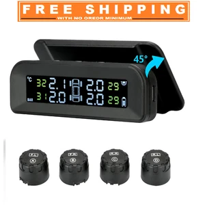TPMS Solar Inalámbrico - Monitor de Presión de Neumáticos con 4 Sensores, 22-87 PSI, Coche/RV/SUV - Imagen 1 de 8