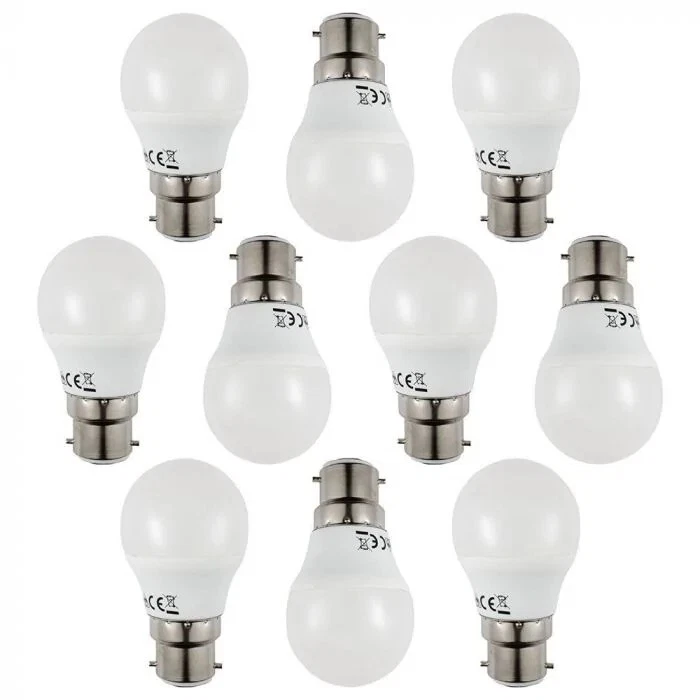 10x LED 3 Watt Golf Ball B22 Bayonet Bulb Warm White 3000K B22 Fitting 3w = 25w - Image 1 of 2