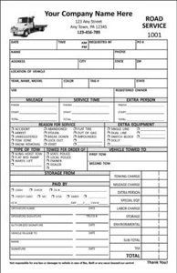 500 Custom Towing Road Service Forms, 2 Part Carbonless / 5.5x8.5 / TMG015 - Picture 1 of 1