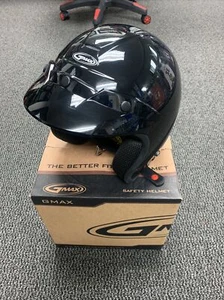 Casco de motocicleta cara abierta GMAX OF-2 negro mediano con visera a presión - Imagen 1 de 8