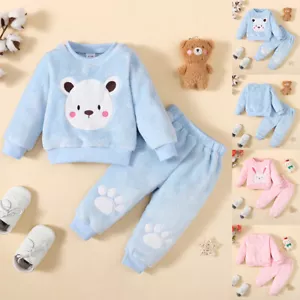 2PCS Baby Boy Cartoon Printed Long Sleeve Pullover Hoodies Tops Casual Pants Set - Picture 1 of 12
