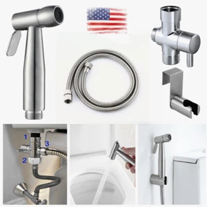 Badezimmer Handbrause Edelstahl, Schlauch & Halter - Shattaf WC Bidet - Bild 1 von 12