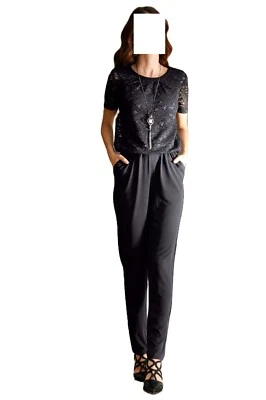 MARKEN OVERALL SCHWARZ MIT SPITZE UND PAILLETTEN GR. 48 (24) 0817104701 (G) - Bild 1 von 4