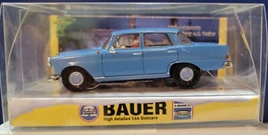 BAUER MODELAUTOBAHNEN HO SLOT CAR MERCEDES 190 2024 CHRISTMAS EDITION BLUE NIB - Picture 1 of 12