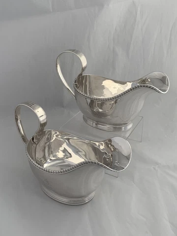 Sterling Silver Gravy Boats SAUCEBOATS 1898 London C S HARRIS CRESTED Victorian Cover