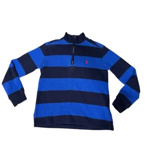 Polo Ralph Lauren Boys Striped Quarter-Zip Sweater Size 8 - Picture 1 of 5