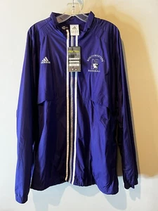 Northwestern Wildcats NU Baseball NCAA Adidas Jacket Purple White XXL 2XL new - Picture 1 of 14