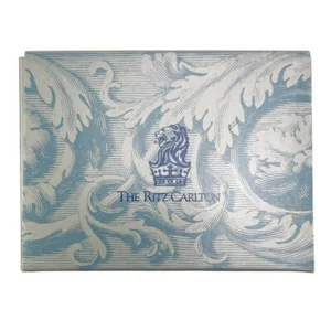The Ritz Carlton Hotel Vintage Sewing Kit Vintage Blue Damask Lion Logo NEW NOS - Picture 1 of 11