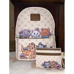 Loungefly Disney Cats Flower Quilt Mini Backpack Card Holder