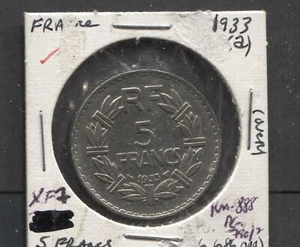 1933(A)- France- XF- 5 Francs - Picture 1 of 2