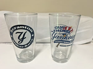 2 PINT GLASSES YANKEES  SCRANTON/WILKES-BARRE  2007 INAUGURAL SEASON   BUD LIGHT - Picture 1 of 6