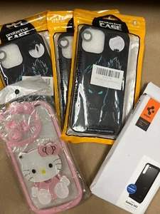 Lot Of 5 New Cell Phone Cases- Spigen Tough Armour, Hello Kitty, Anime Dragon 🐉 - Picture 1 of 7