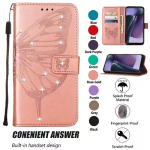 For Motorola Moto "All"Series Magnetic Leather Flip Stand Card Wallet Case Cover - Picture 1 of 9