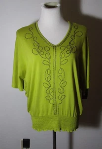 Women's STYLE & CO. Petite Green Beaded Top Size PL NWT - Picture 1 of 5
