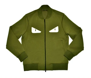 Chaqueta Bombardero Ojo FENDI 46 Pequeña Bolsa de Rayos Verde Oliva Insectos Auténtica - Imagen 1 de 9