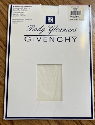 Pantimedias GIVENCHY Body Gleamers Estilo 157 Marfil Brillante Transparente Talla B De Colección 1996 Foto 1 de 2