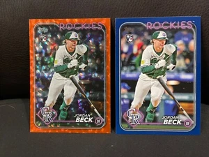 2024 Topps Update Orange Foil Numbered /299 / Blue Jordan Beck #US269 Rockies - Picture 1 of 2