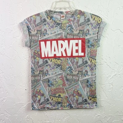 Marvel Comic Book Print Short Sleeve Graphic T-shirt Size 6/Small - Image 1 of 4