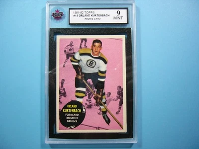 1961/62 TOPPS NHL HOCKEY CARD #15 ORLAND KURTENBACH ROOKIE RC KSA 9 MINT - Image 1 of 4